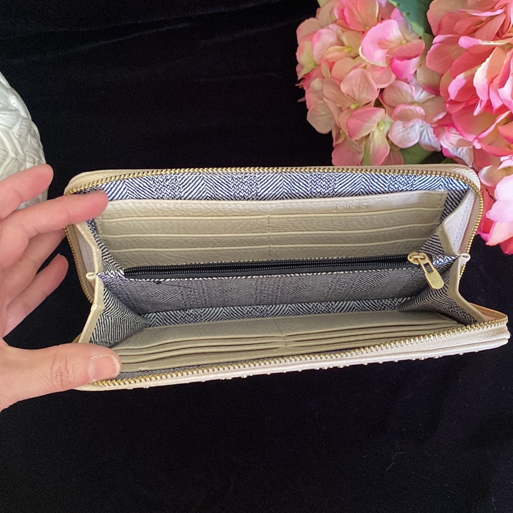 Leather-like Taupe Wristlet - Picture 3 of 7